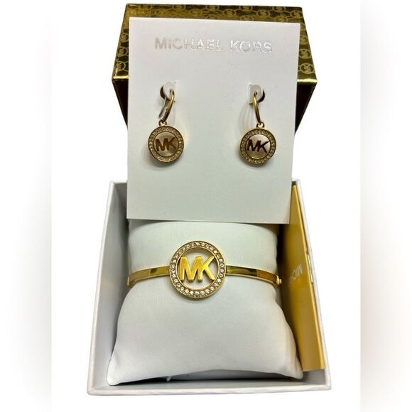 MK Michael Kors Rhinestone Bracelet and Earrings Set - Picture 2 of 8
